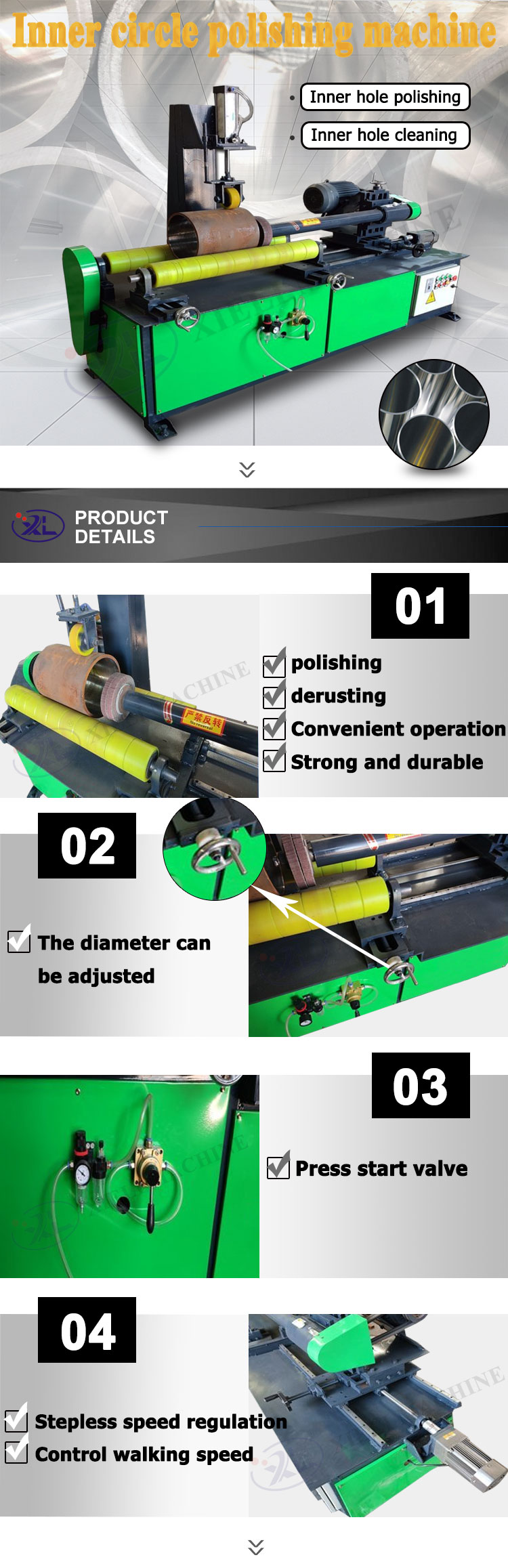 china square tube polishing machine